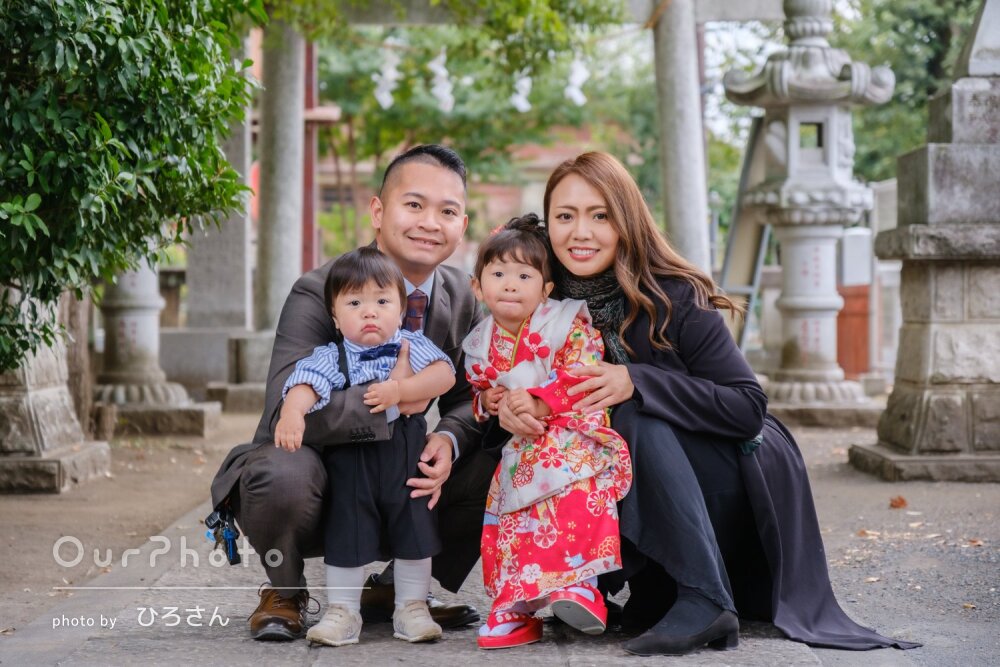 「常に優しく良い雰囲気のなか」鮮やかな着物姿が可愛い七五三の撮影