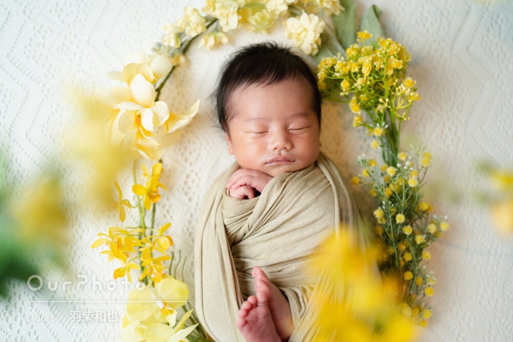 「とても楽しい撮影が出来ました」ナチュラル色でニューボーンフォト撮影