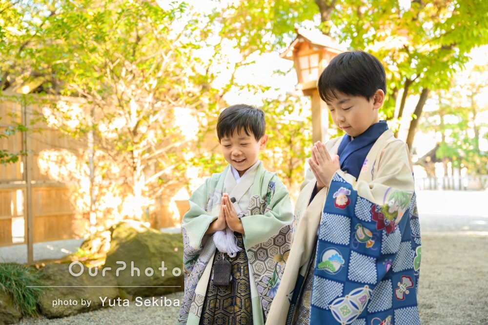 「家族の良い思い出に」兄弟の羽織袴姿がかっこいい！七五三の撮影