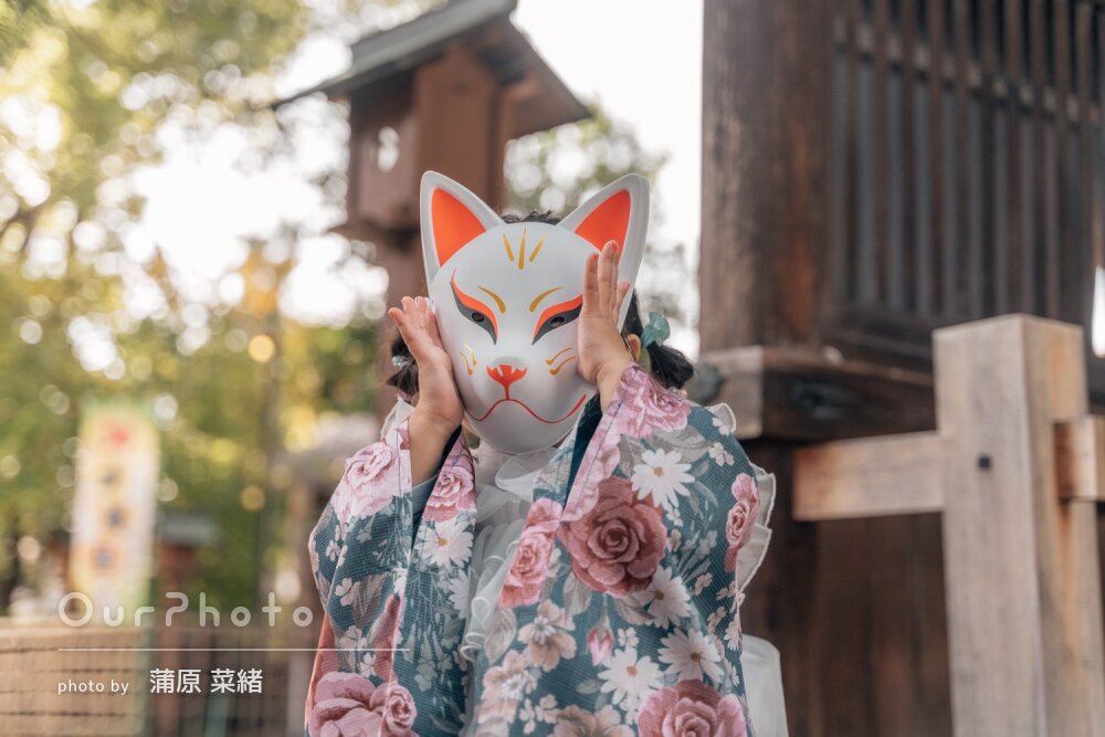 「丁寧に撮っていただき嬉しかった」レースの被布姿が可愛い七五三の撮影