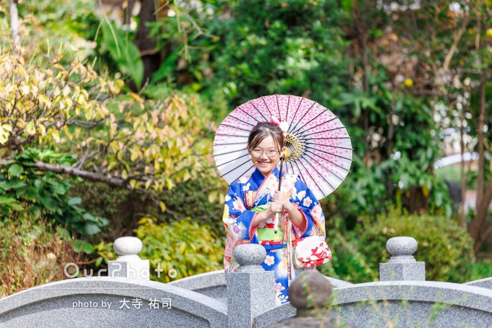 「どれも素敵で沢山撮って頂き大満足」笑顔可愛い7歳女の子の七五三撮影