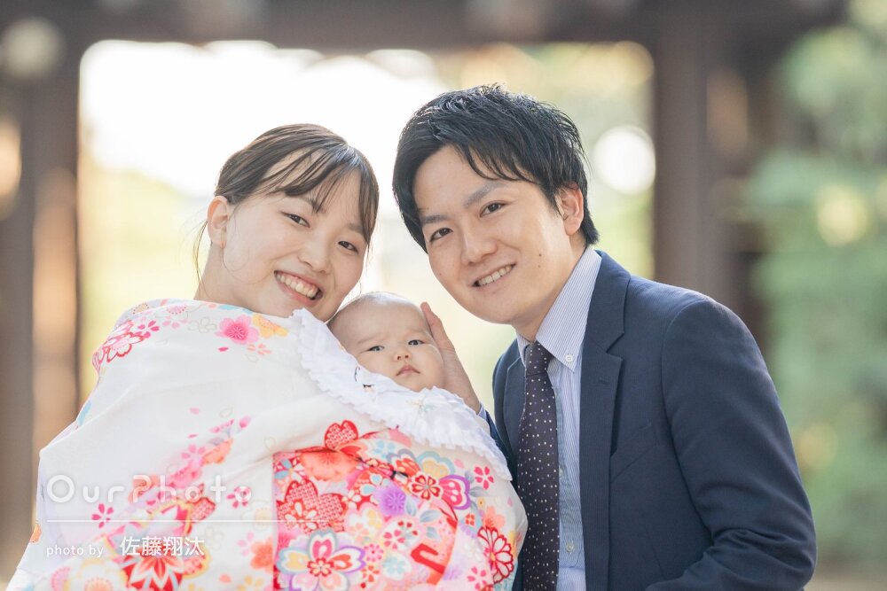 「いい思い出になりました」柔らかな光に包まれて心温まるお宮参りの撮影