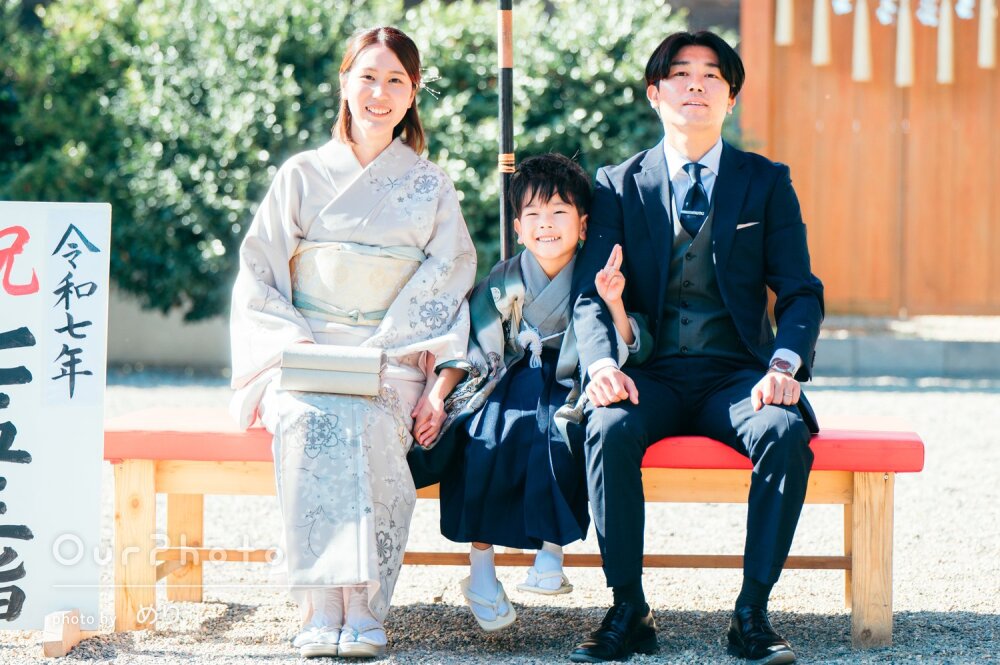 「素敵に仕上げてくださって良い思い出に」笑顔でピース！七五三の撮影