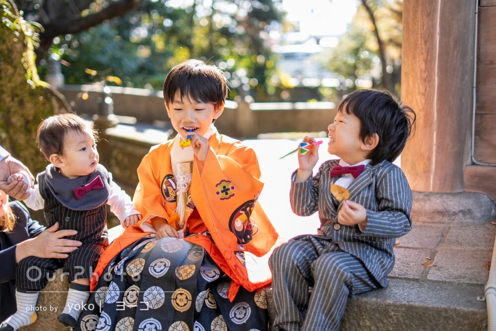 「終始子供達が笑顔でいてくれました」兄弟で和やかに5歳七五三の撮影