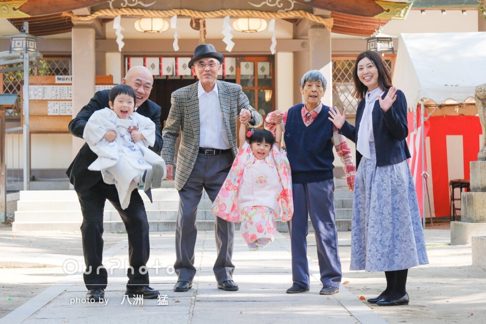 「素敵なお写真をたくさん」二人そろってかわいい晴れ着姿で七五三の撮影