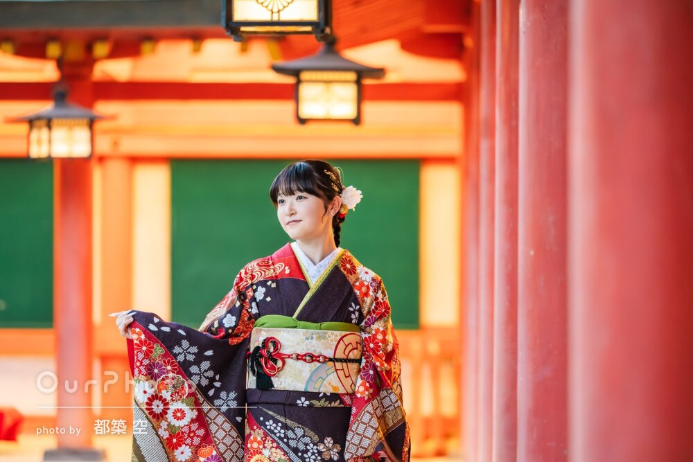 「最高でした」華やかな振袖姿が境内に映える！成人式の前撮り写真の撮影