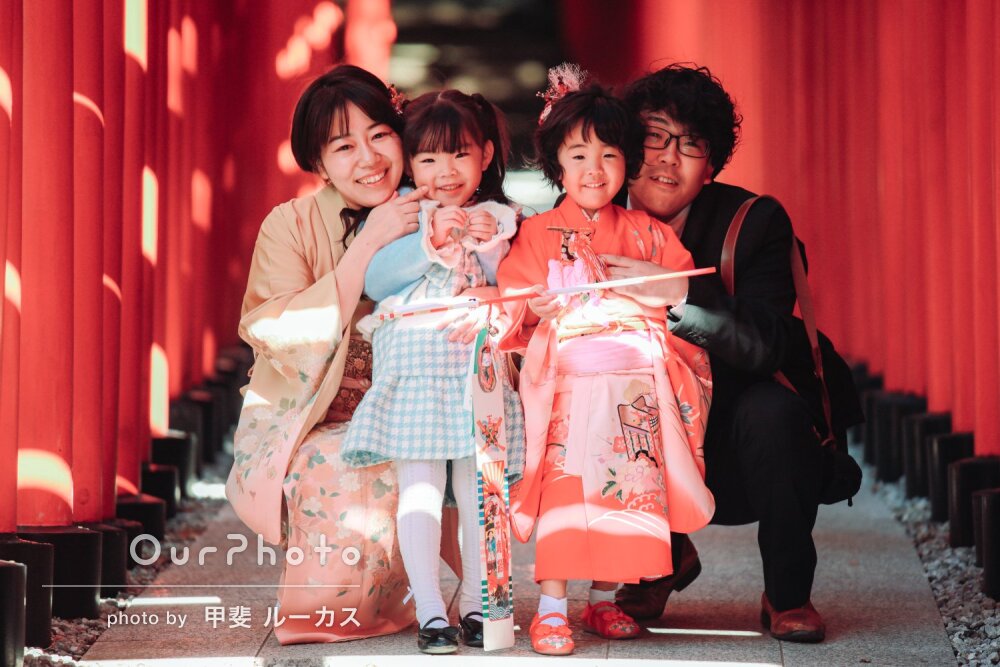 「緊張することなく」元気いっぱい可愛い女の子！和装で七五三の撮影