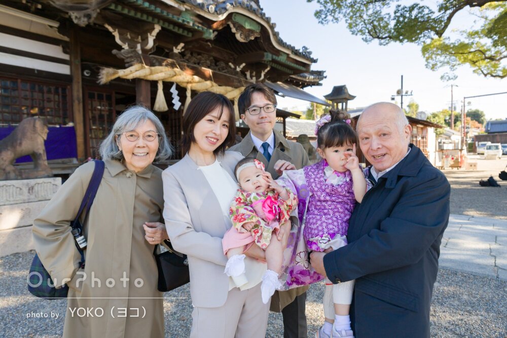「理想のロケーションフォトに」光の加減も美しい3歳の七五三の撮影
