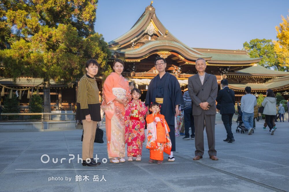 「色々な写真が撮れて良い記念」華やかな和装で姉妹揃って七五三の撮影