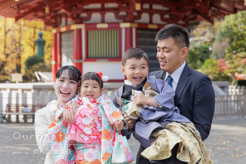 「子どもたちともすぐ打ち解けて」無邪気で可愛い兄妹の七五三の撮影