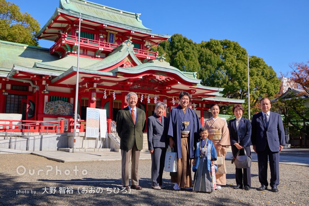 「子供の最高の笑顔ばかり」親子で和装姿が素敵な記念の七五三の撮影