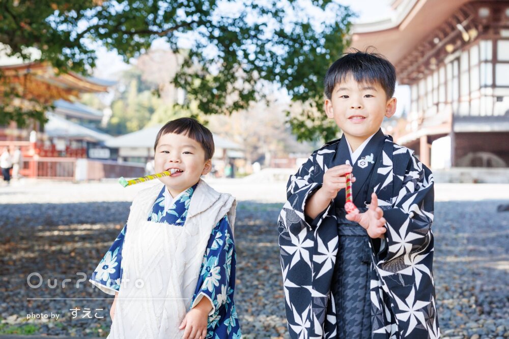 「プロの写真は何から何まで凄い！」5歳と3歳の兄弟で七五三の撮影