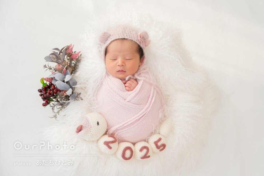 「素敵な写真」自宅で温もりを感じる可愛いニューボーンフォトの撮影