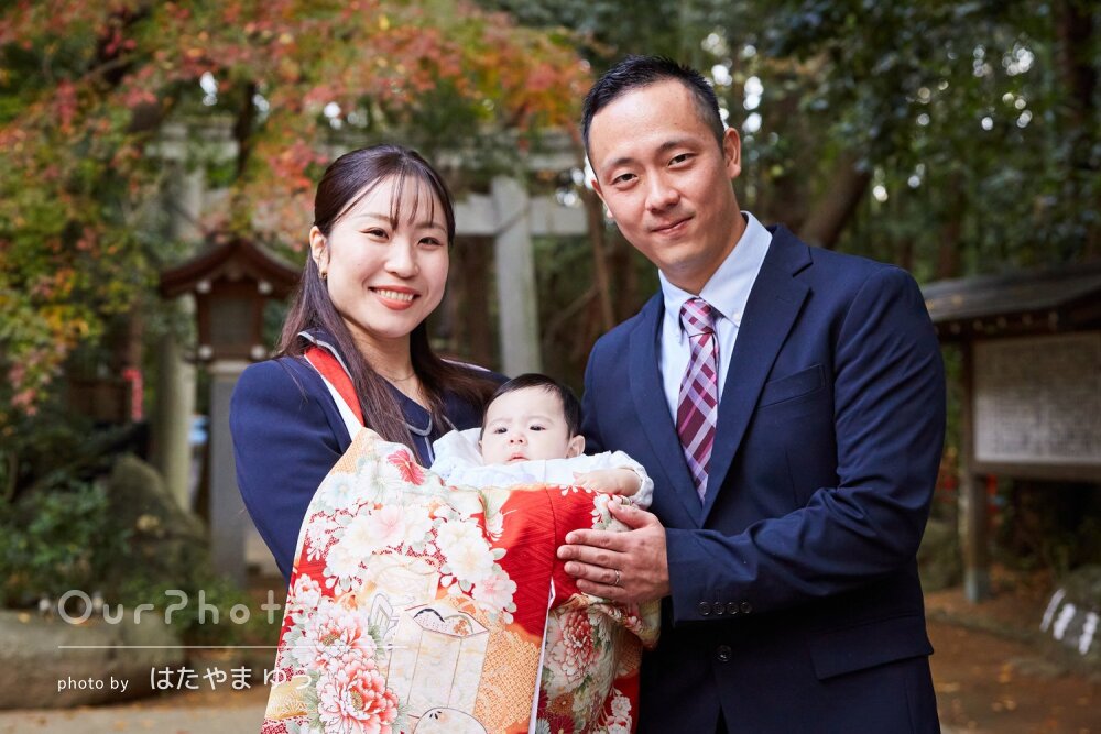 「リラックス楽しく」赤ちゃんの可愛い表情もばっちり！お宮参りの撮影