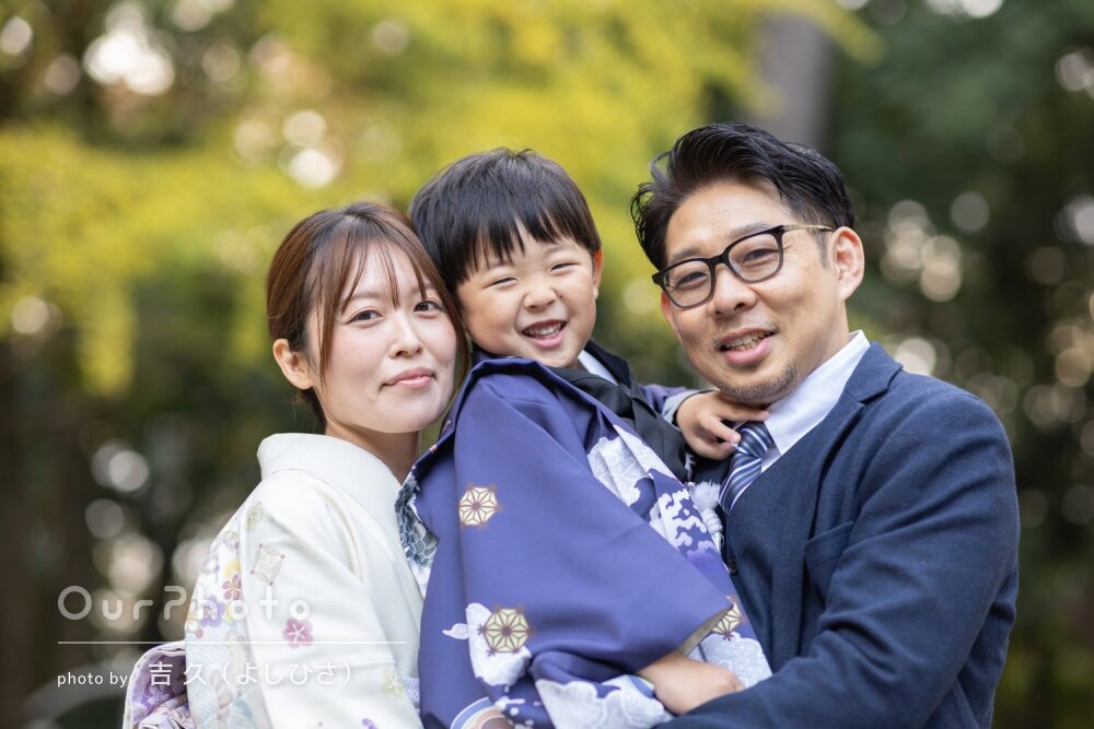 「緊張なく楽しく沢山写真を撮って」凛々しい和装の男の子！七五三の撮影