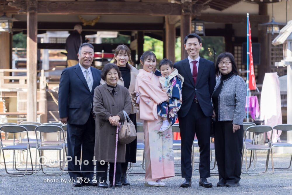 「息子も終始とても満足気にしていました」3世代で和やかな七五三の撮影