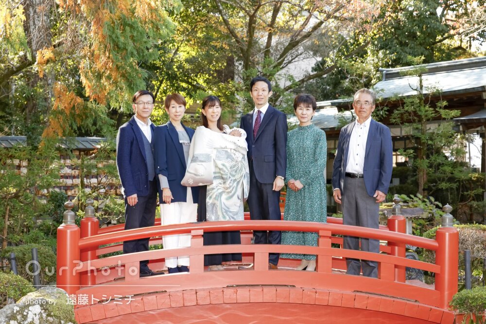 「要望にも快く応えて頂きとても楽しい時間」両家揃ってお宮参りの撮影