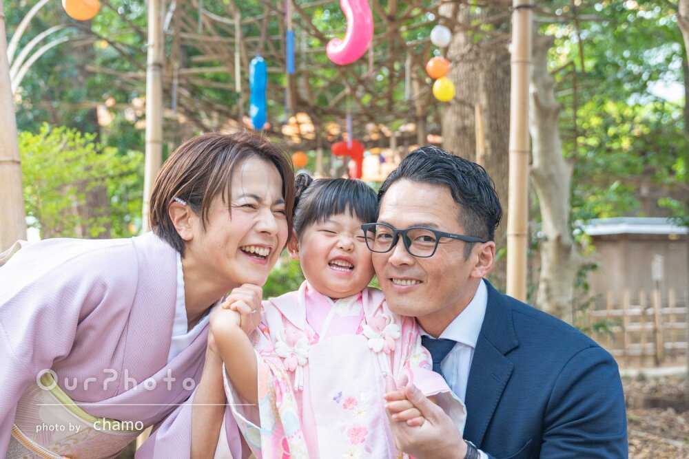 「笑顔で撮れて大満足」家族そろって和やかに！可愛い女の子の七五三撮影