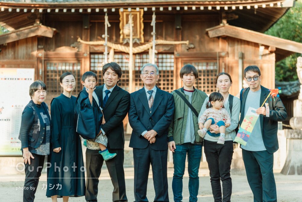 「優しい雰囲気」光の入り方が綺麗！笑顔が可愛い男の子の七五三の撮影