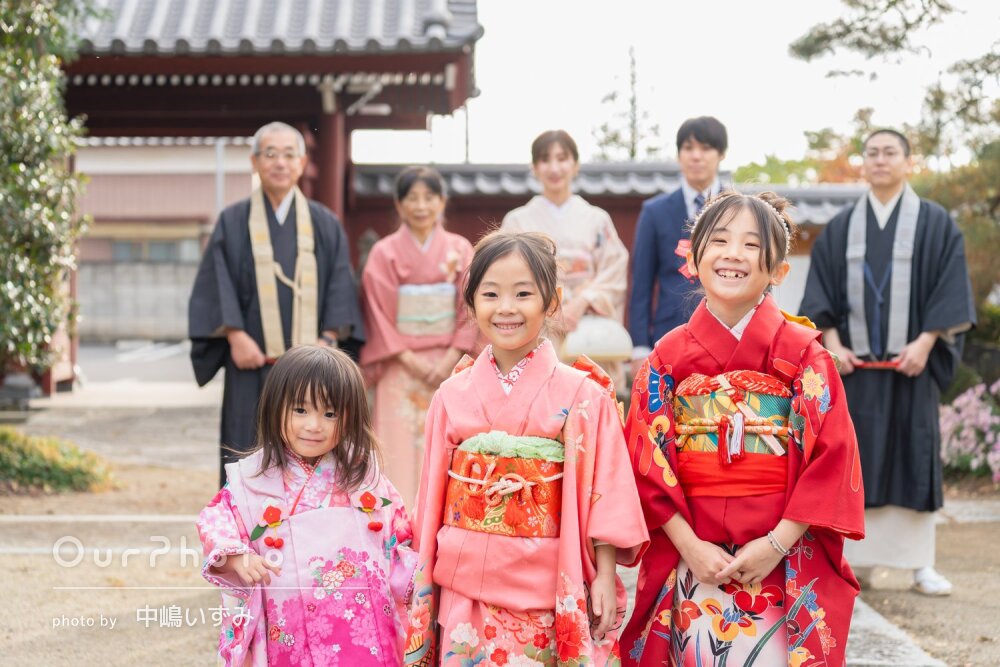 「素敵な思い出を綺麗に残して」三姉妹揃って華やかな七五三の撮影