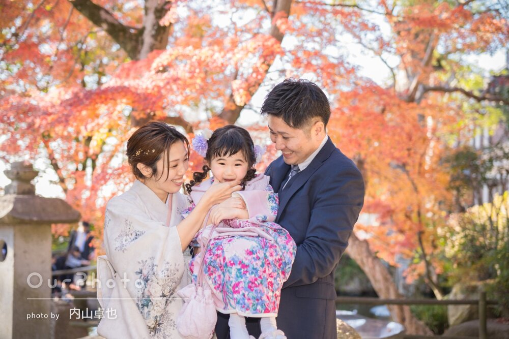 「優しくあたたかい雰囲気」自然と笑顔が溢れる！女の子の七五三の撮影