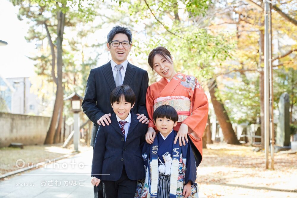 「自然体でステキな笑顔の写真」リピーター様！男の子の七五三の撮影