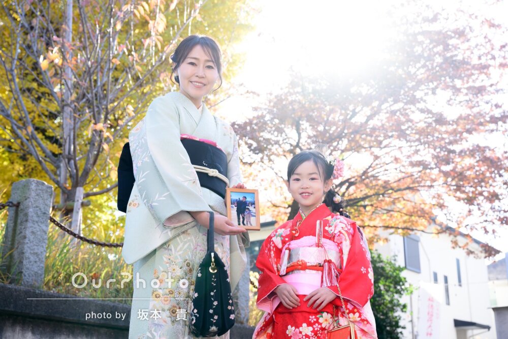 「アングルや光の入り方などにこだわって」母娘の和装が素敵！七五三撮影
