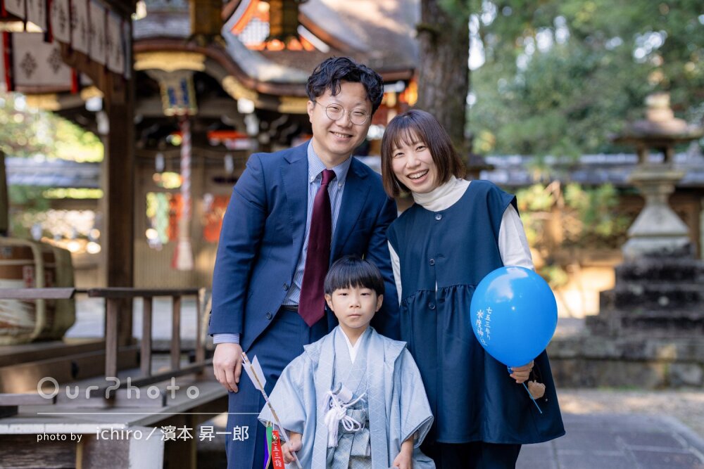 「心に残る素敵なお写真嬉しい」淡い青の晴れ着姿が映える七五三の撮影