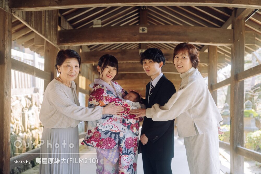 「どれもとても素敵」おばあちゃん二人にも愛されて和やかなお宮参り撮影