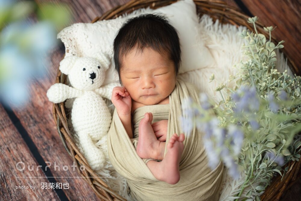 「楽しい雰囲気」可愛い寝顔の赤ちゃん！ニューボーンフォトの撮影