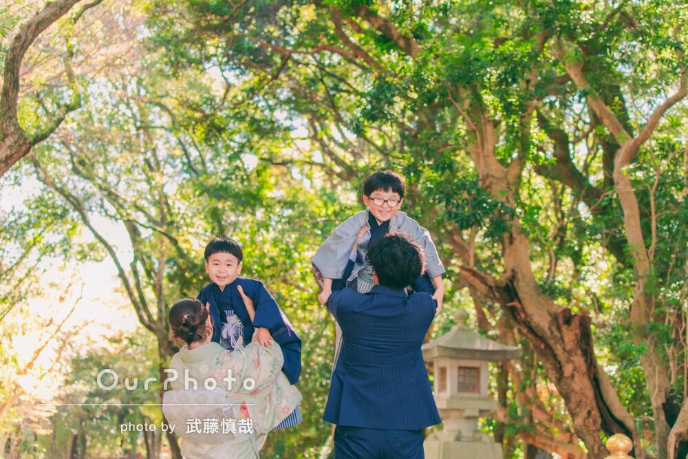「楽しかったー」お子様も大満足！兄弟の羽織袴姿が格好いい七五三の撮影
