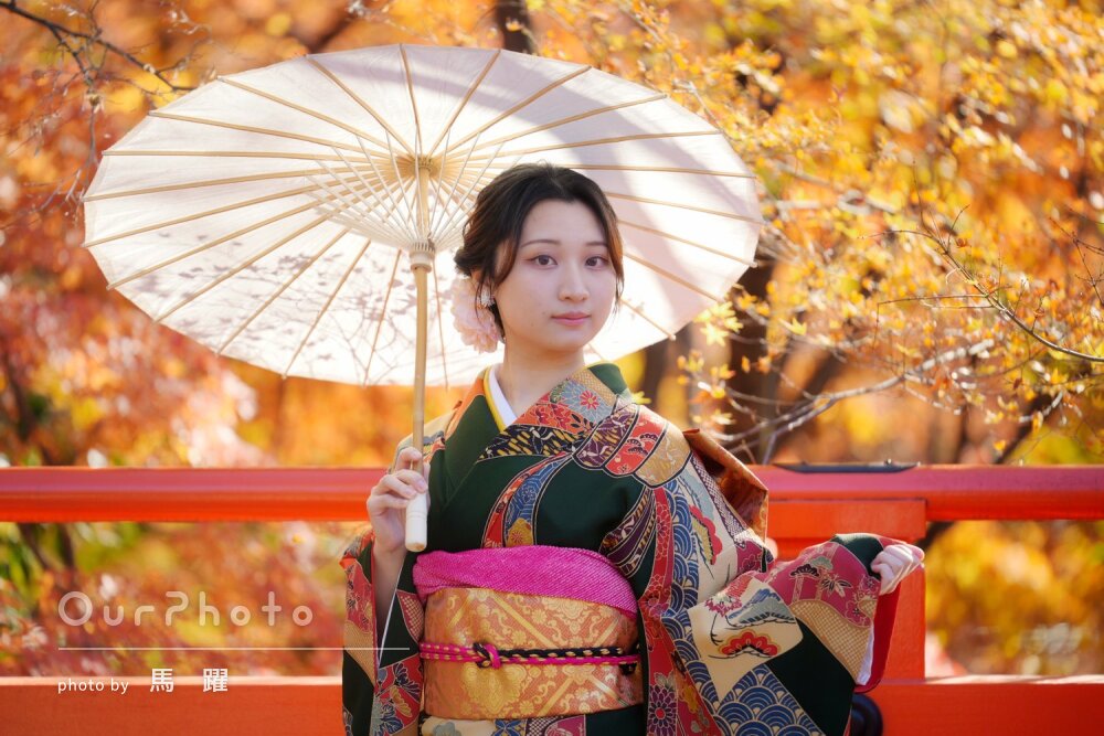 「想像以上に良くてびっくり」紅葉を背景に幻想的で美しい成人式の撮影