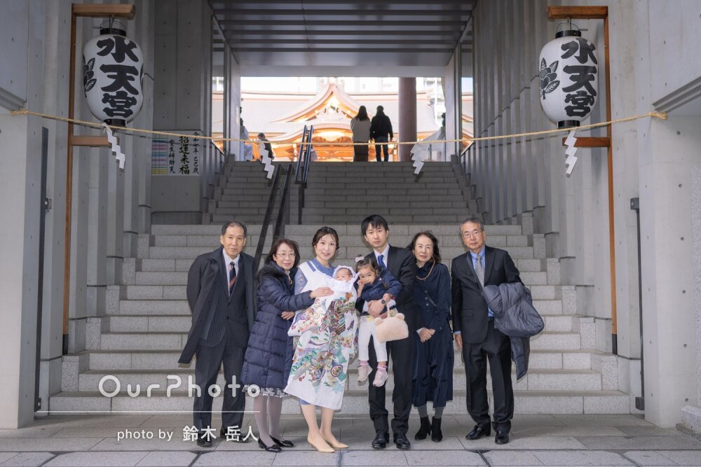 「きめ細かく指示をもらえて自然体で」祖父母もそろってお宮参りの撮影