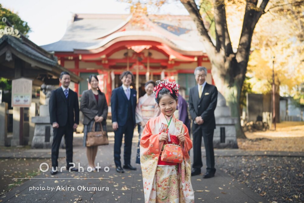 「少し大人びたカッコいい」リピーター様！3歳と同じ神社で七五三の撮影