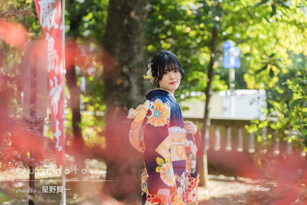 「とても素敵な記念」神社に映える華やかな振袖姿！穏やかな成人式の撮影