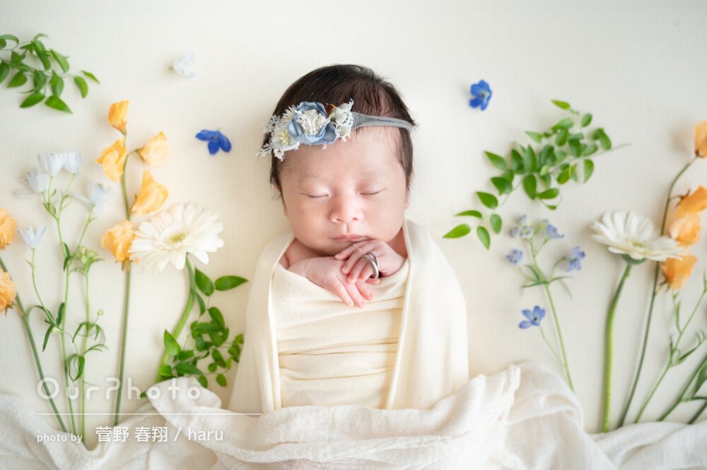 「とても良い雰囲気の中で」愛しい時間が伝わるニューボーンフォトの撮影