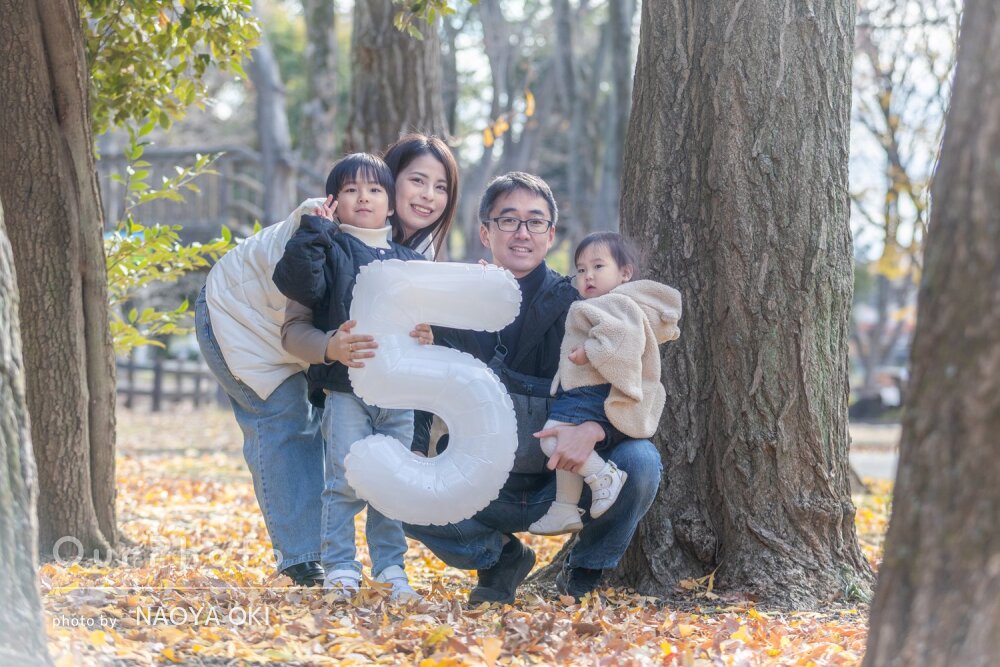 「ロケーション選びやポーズの提案等積極的」公園で5歳お誕生日記念撮影