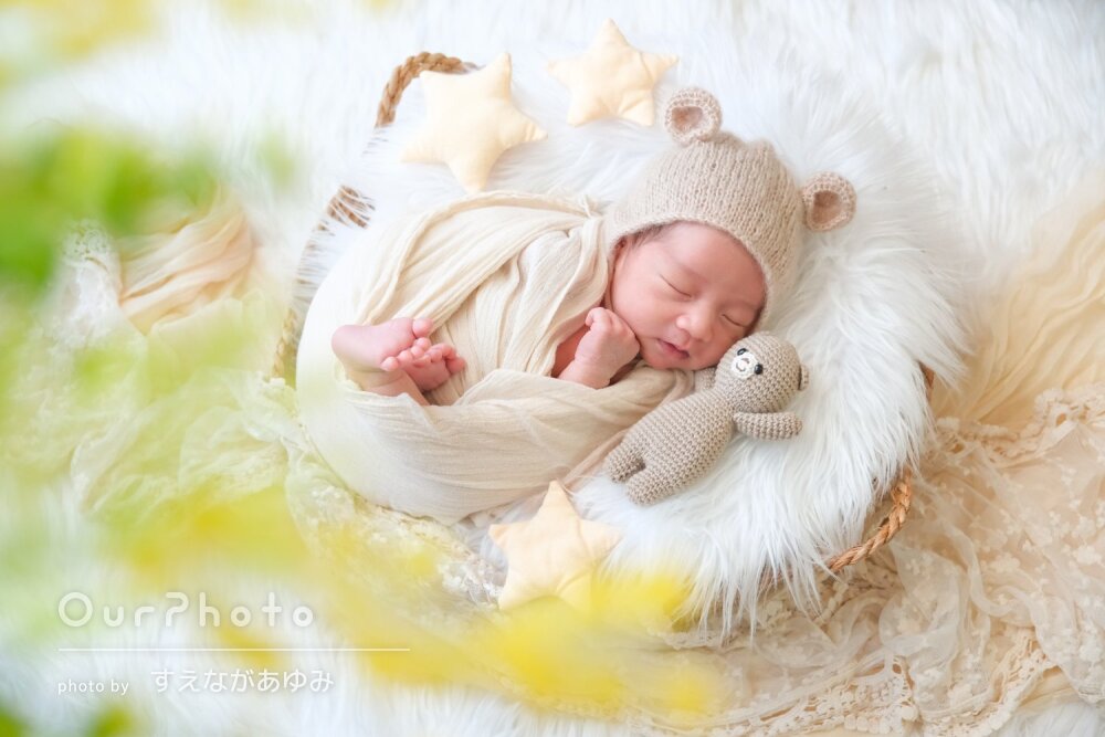 「大満足です！」天使のような微笑みが可愛いニューボーンフォトの撮影