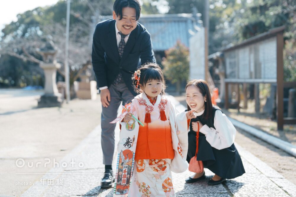 「笑顔や穏やかな表情もたくさん」可愛い姿を残す3歳女の子七五三の撮影