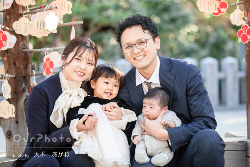 「とてもリラックス」リピーター様！温かな様子が伝わるお宮参りの撮影