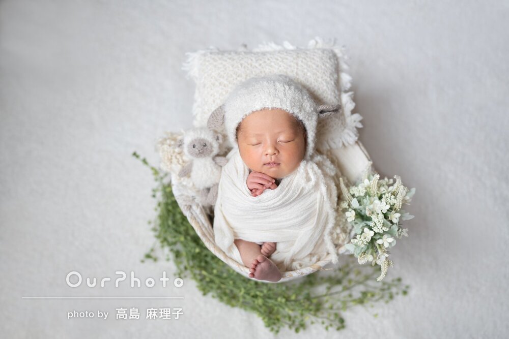 「イメージ通りの写真で大変満足」可愛らしいニューボーンフォトの撮影