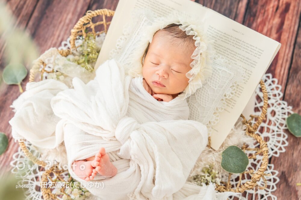「とっても素敵にかわいく」色々なパターンでニューボーンフォトの撮影
