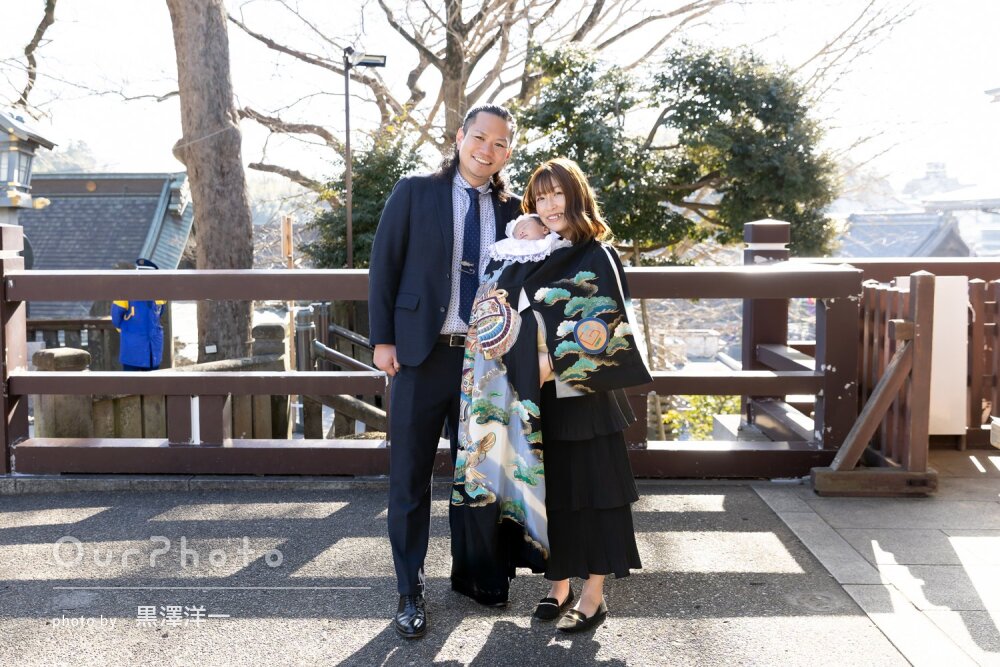 「セルフでは撮れない良い写真ばかり」お寺で男の子のお宮参りの撮影