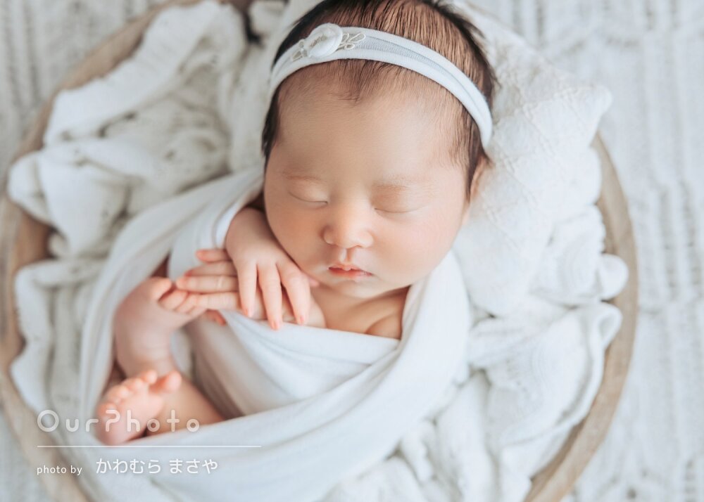 「終始楽しい雰囲気で嬉しかった」天使のようなニューボーンフォトの撮影
