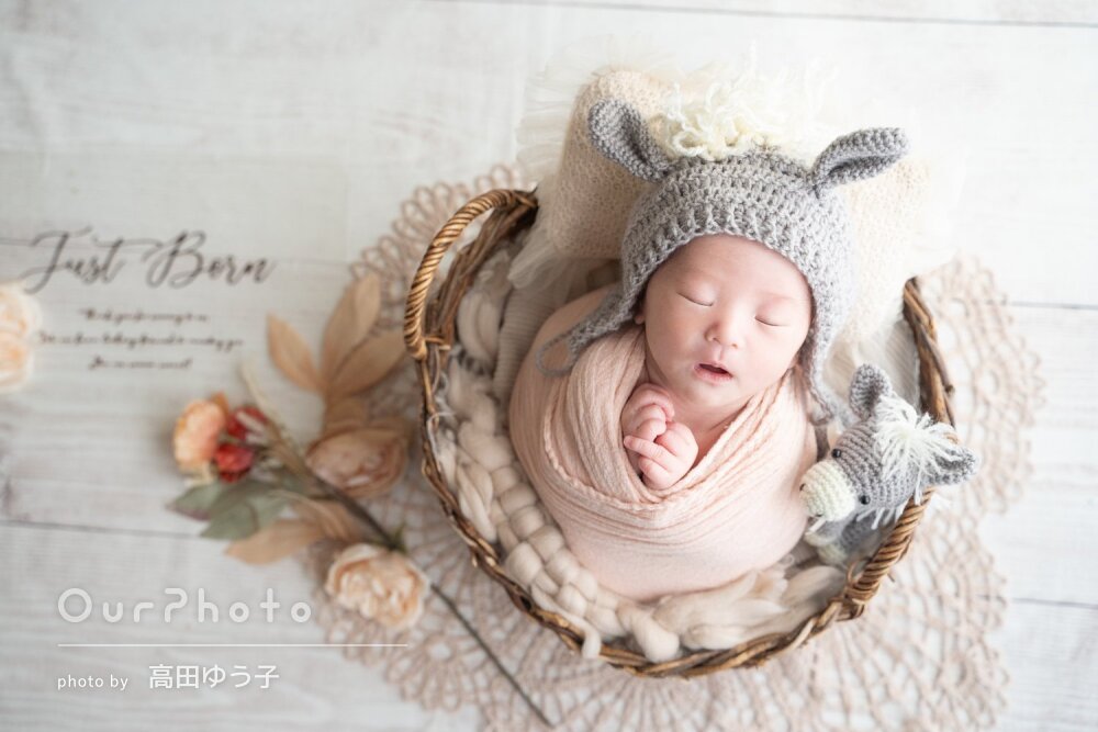 「とても可愛かった」小物使いのセンスが光る！ニューボーンフォトの撮影