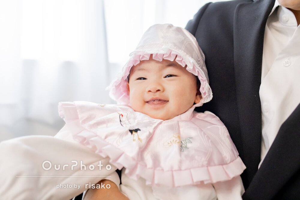 「素敵な写真がたくさん」ご自宅でゆったりと！和やかなお宮参りの撮影