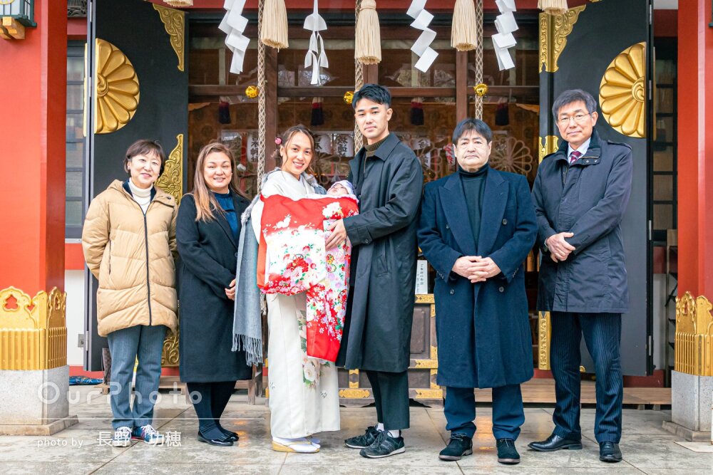 「大切な思い出」愛らしい女の子！和装で華やかに雨の日のお宮参りの撮影
