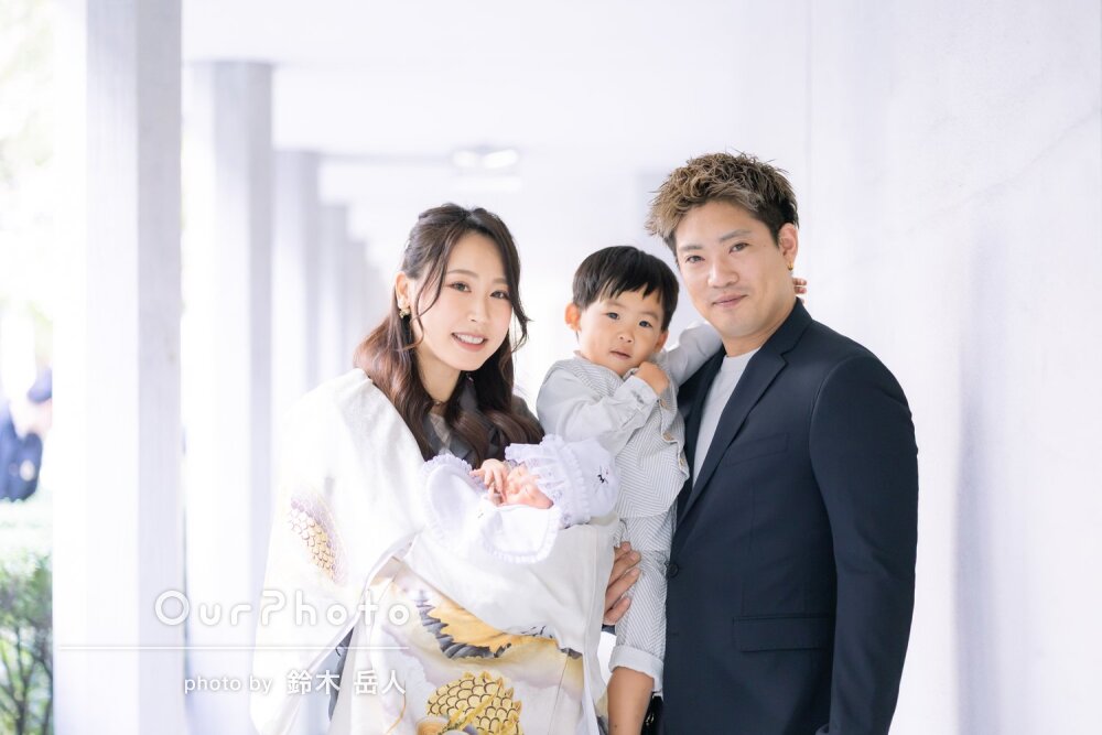 「上の子も終始楽しそうでした」家族そろって和やかにお宮参りの撮影
