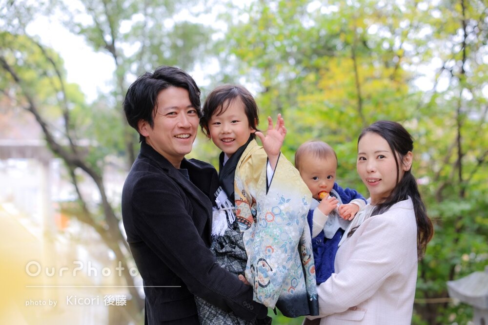 「とても素敵な自然な姿をたくさん」無邪気な5歳男の子の七五三の撮影