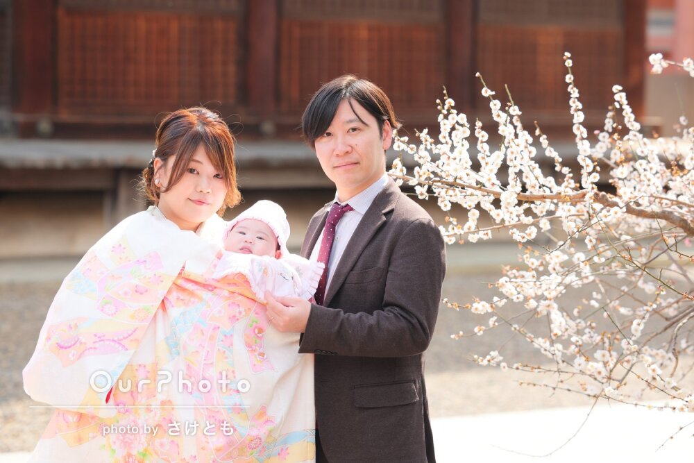 「素敵な写真」和装で華やかに！祖父母と一緒に女の子のお宮参りの撮影